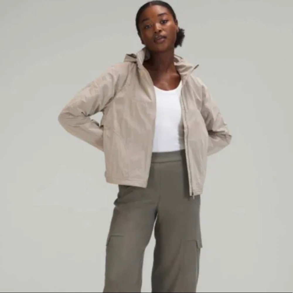 Lululemon lightweight hooded jacket in riverstone
